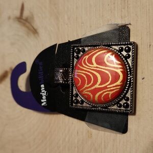 Magnabilities Red & Gold Magnet Necklace Pendant NEW